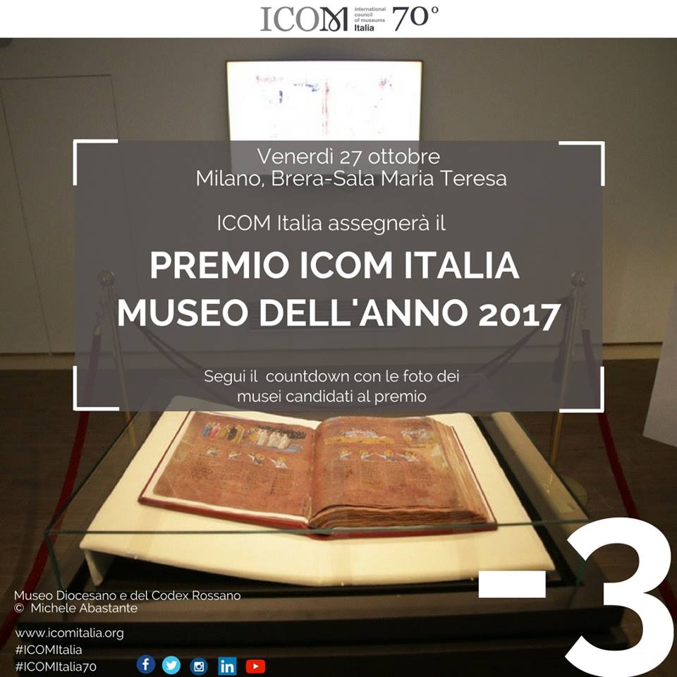 Il Museo Diocesano e del Codex di Rossano tra i finalisti del Premio ICOM Italia - Museo dell'anno 2017